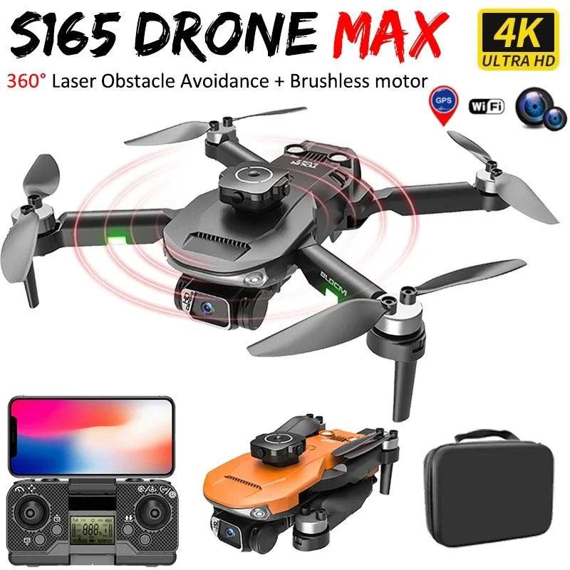 S165 Drone 8K 5G GPS Professional Folding HD Aerial Photography Four-Rotor Helicopter Obstacle Avoidance Toys RC Distance 5000M - outbackstore