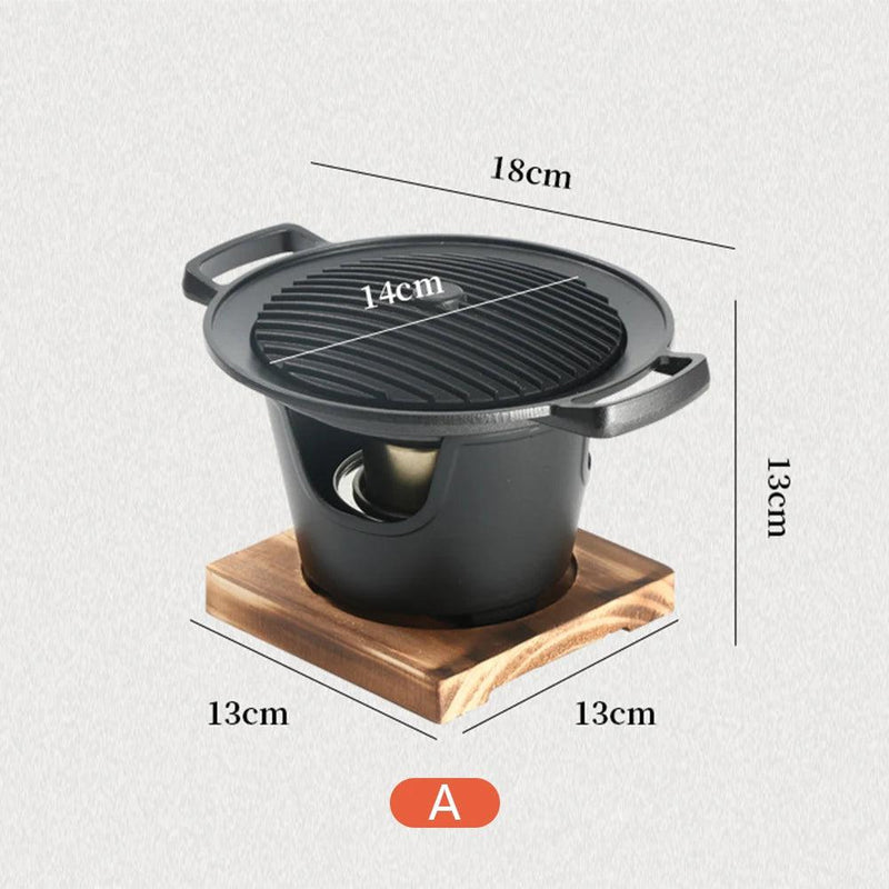 Single Alcohol Heater BBQ Grill Holder Non-stick Solid Alcohol Stove Grill Easy To Clean Japanese Kitchen Tool for Garden BBQ - outbackstore