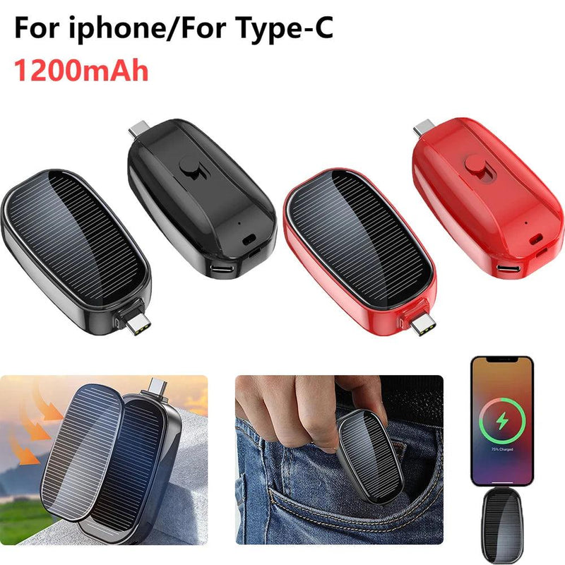 Mini External Battery Charger 1200mAh Compact External Battery Pack for IPhone TYPE-C Emergency Power - outbackstore