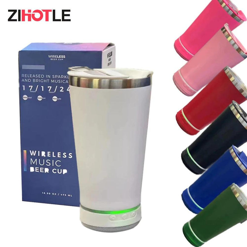 ZIHOTLE Portable Stainless Steel Insulated Cup Music Cup Wireless Bluetooth Speaker Stereo Subwoofer Sound Box Copo Com Som - outbackstore